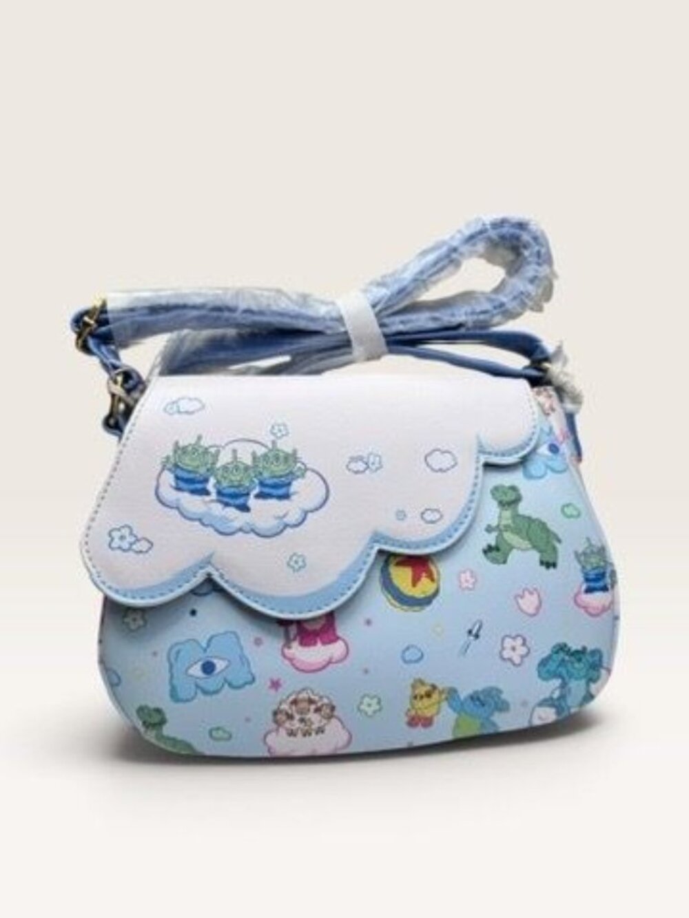 Loungefly Disney Pixar Characters Clouds Crossbody Bag  Hard Tag New Blue